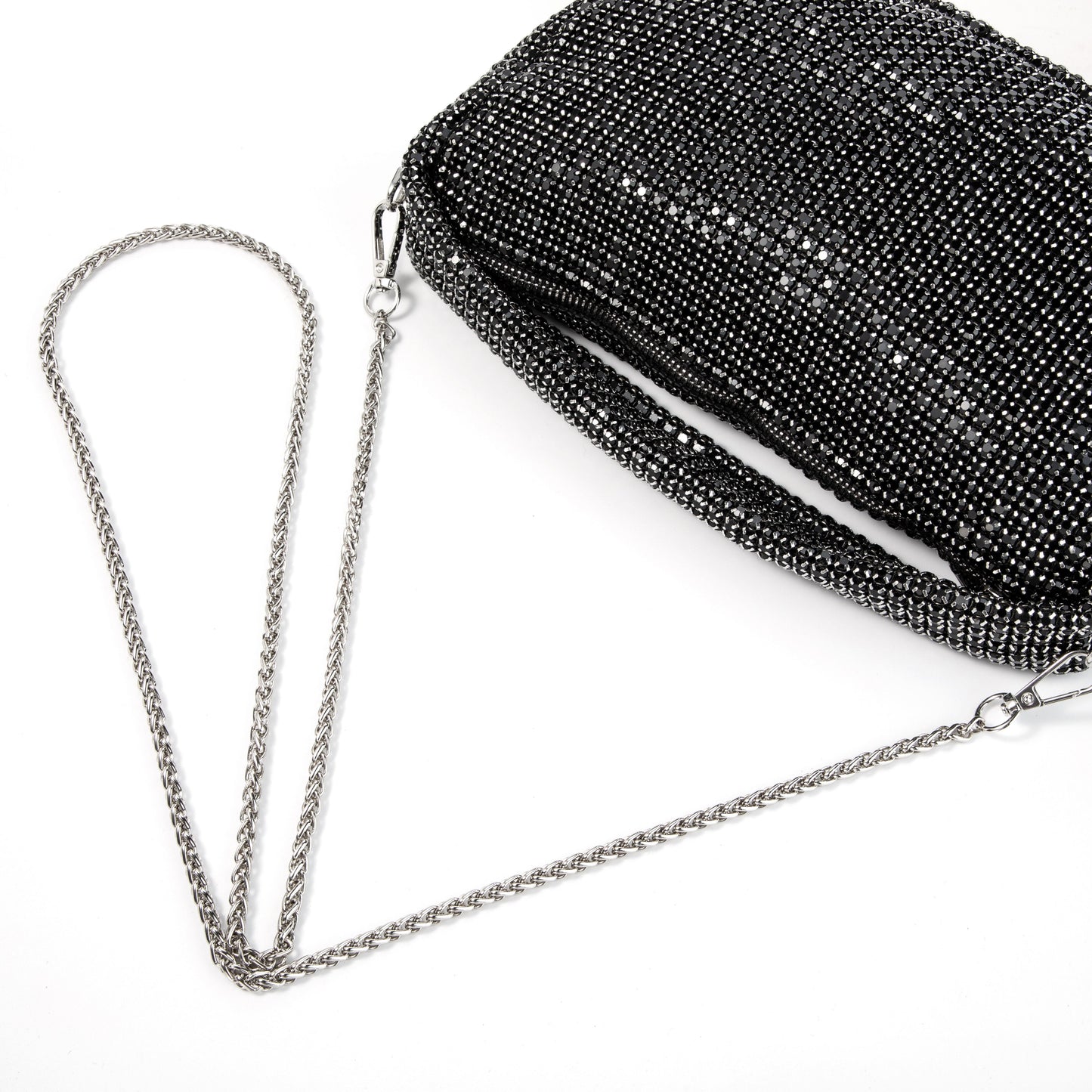 Rhinestone Black Underarm Bag
