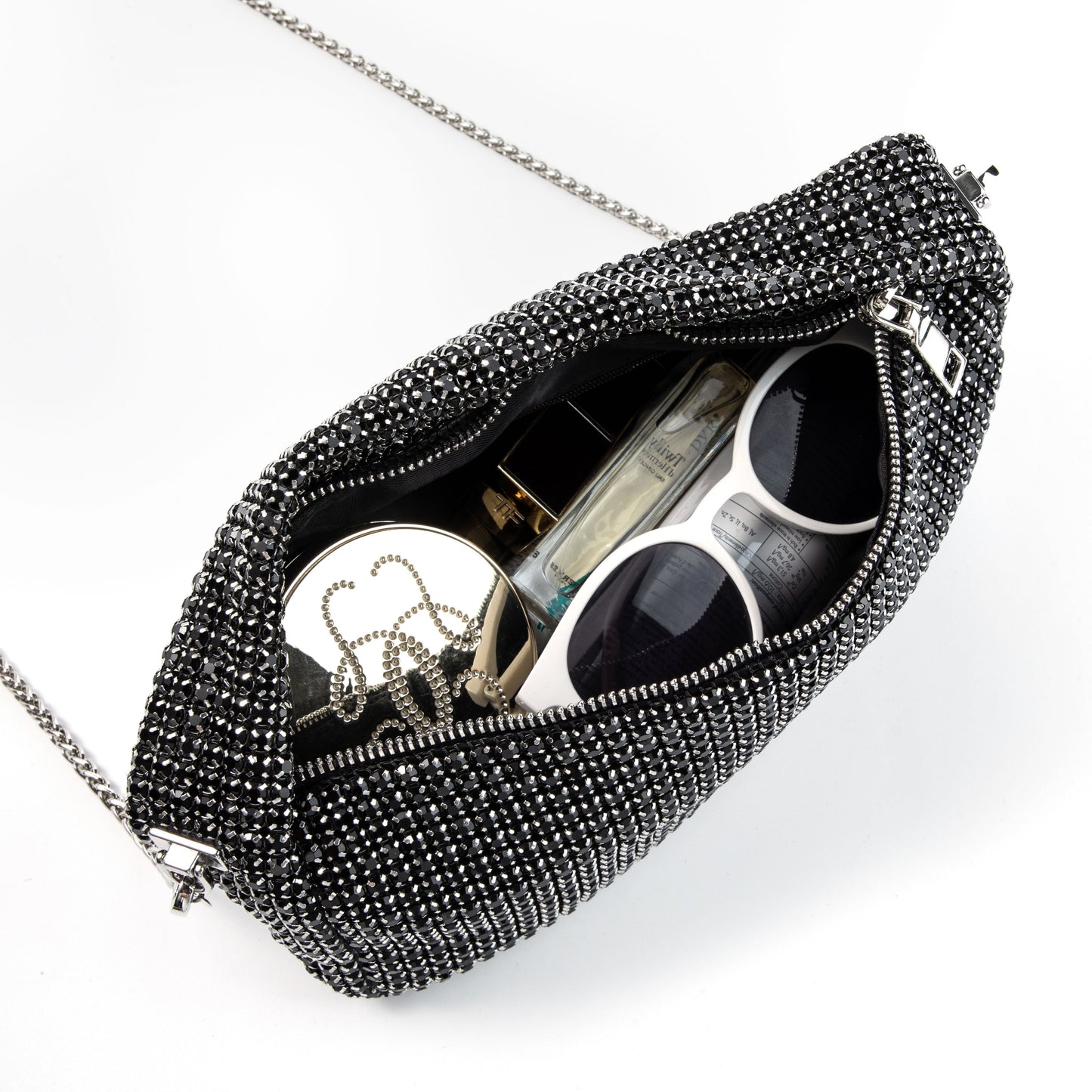 Rhinestone Black Underarm Bag