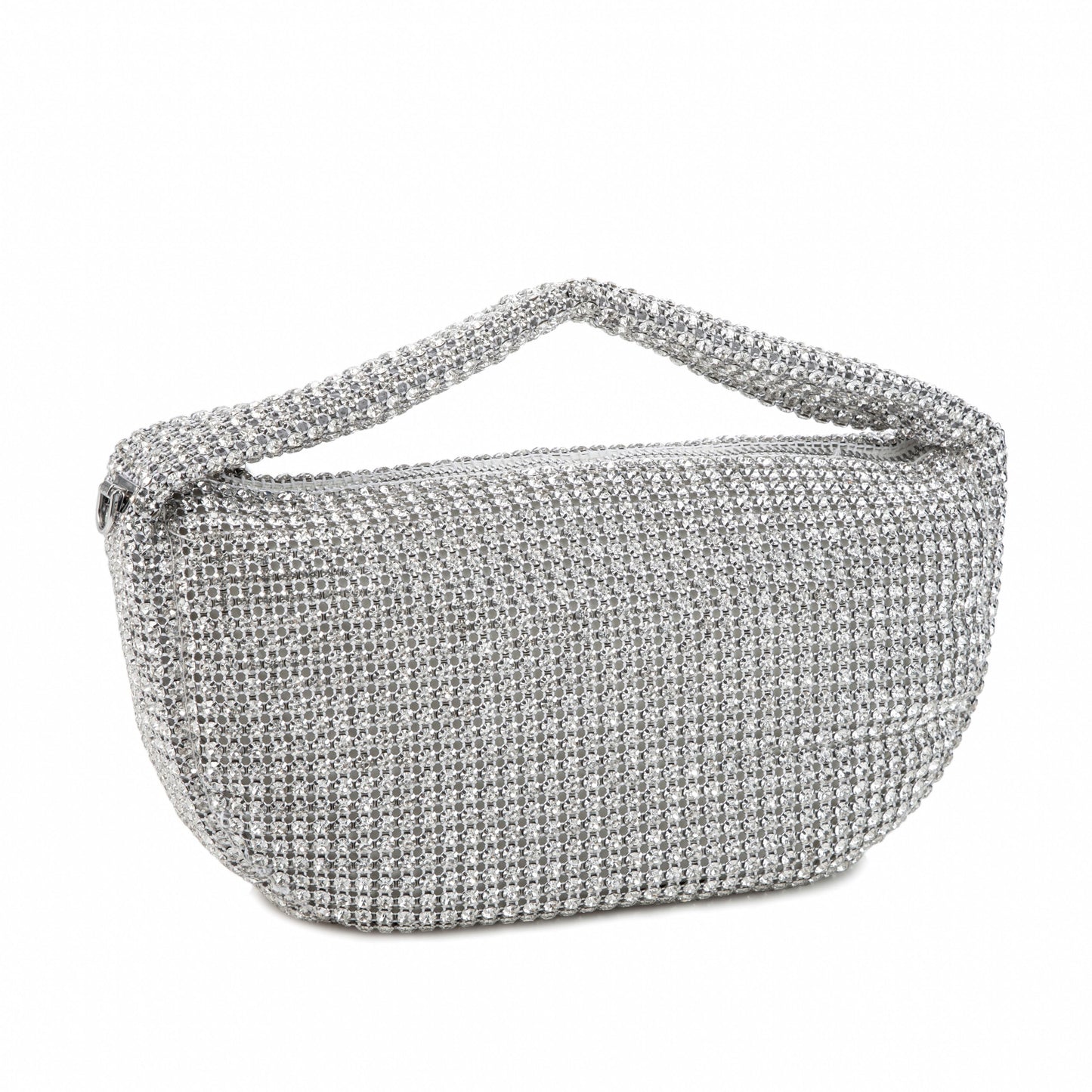 Rhinestone White Underarm Bag