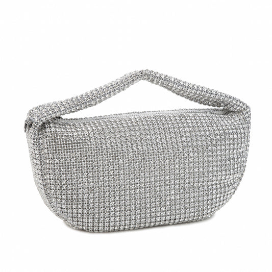 Rhinestone White Underarm Bag