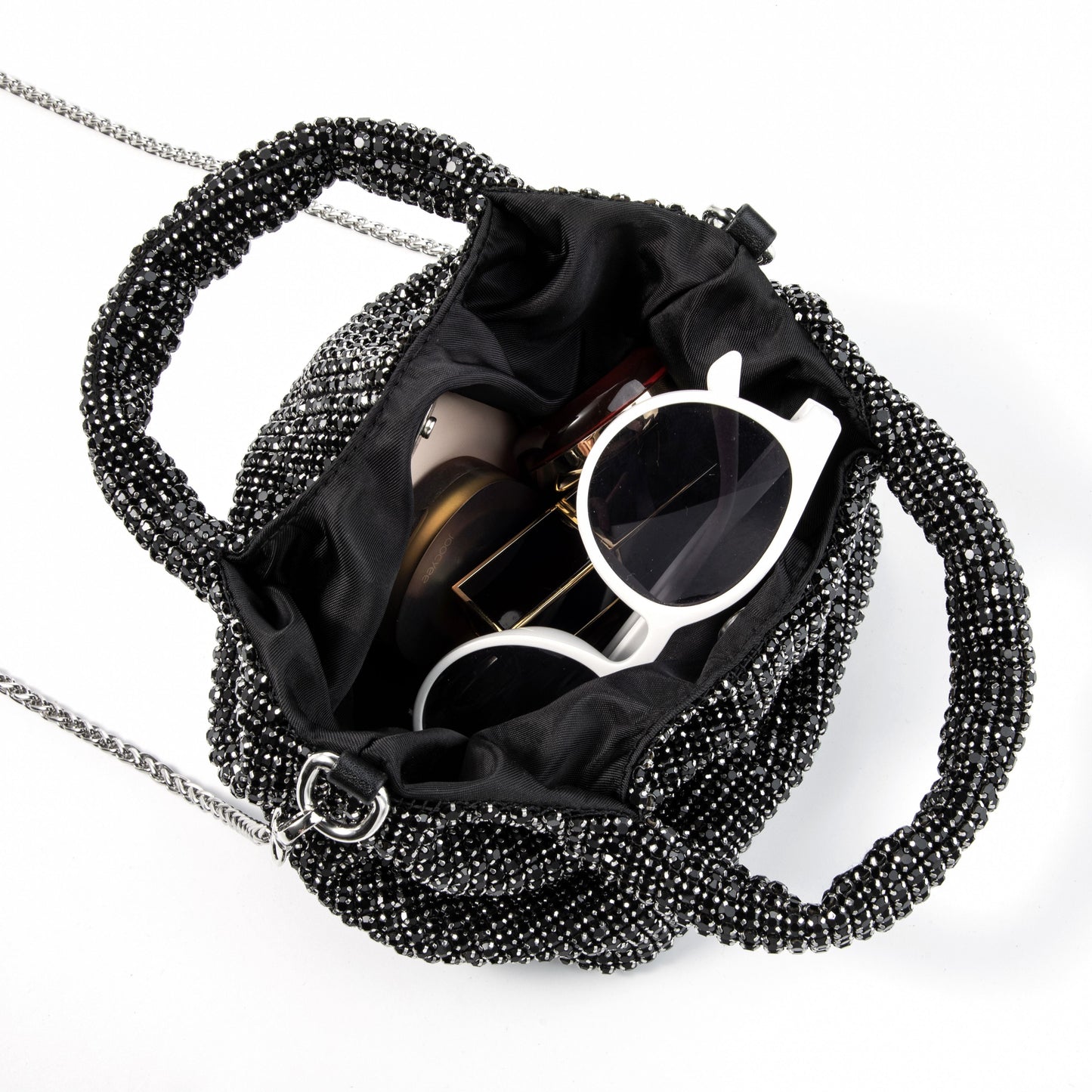 Rhinestone Gradient Gunmetal Tote