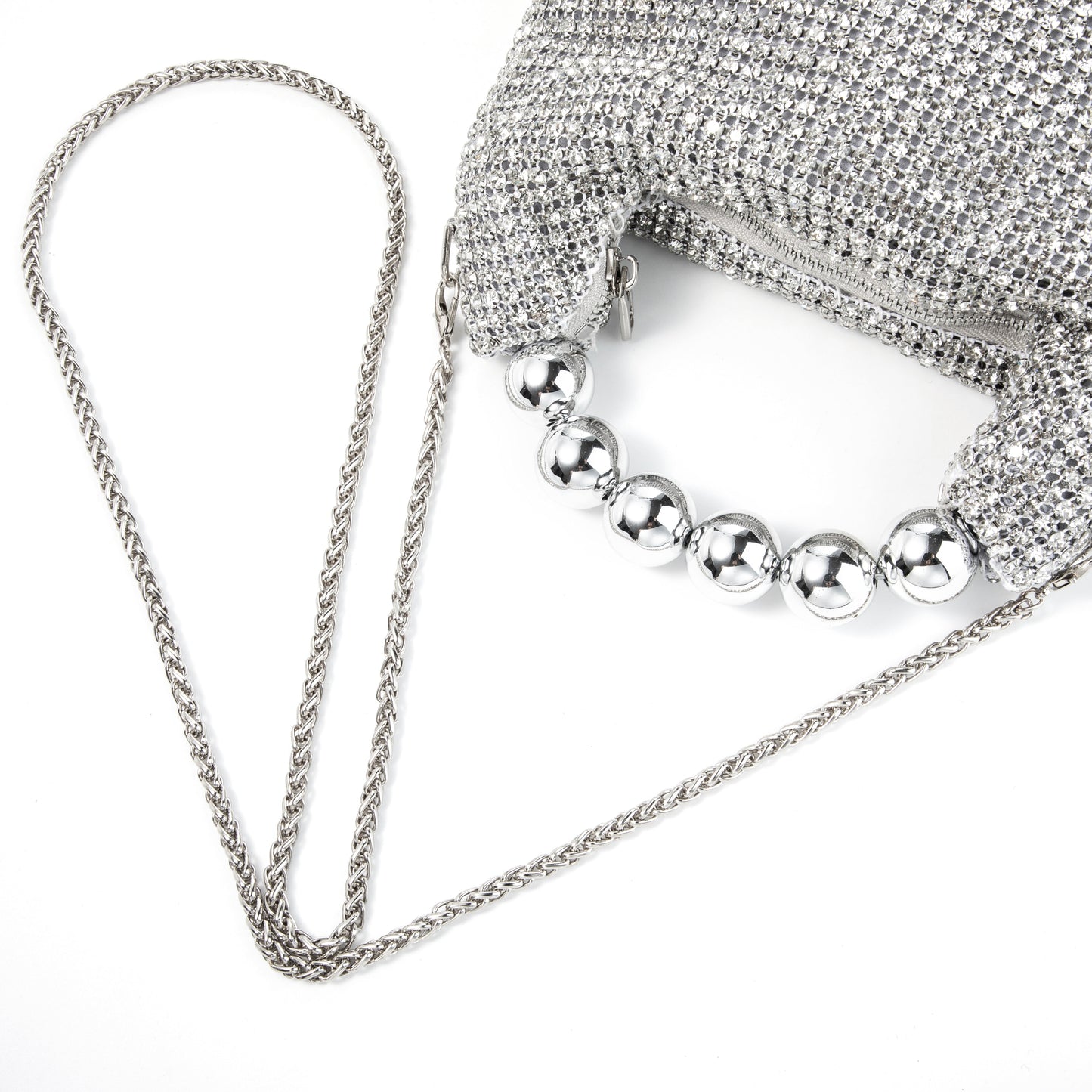 Rhinestone Sparkling White Clutch