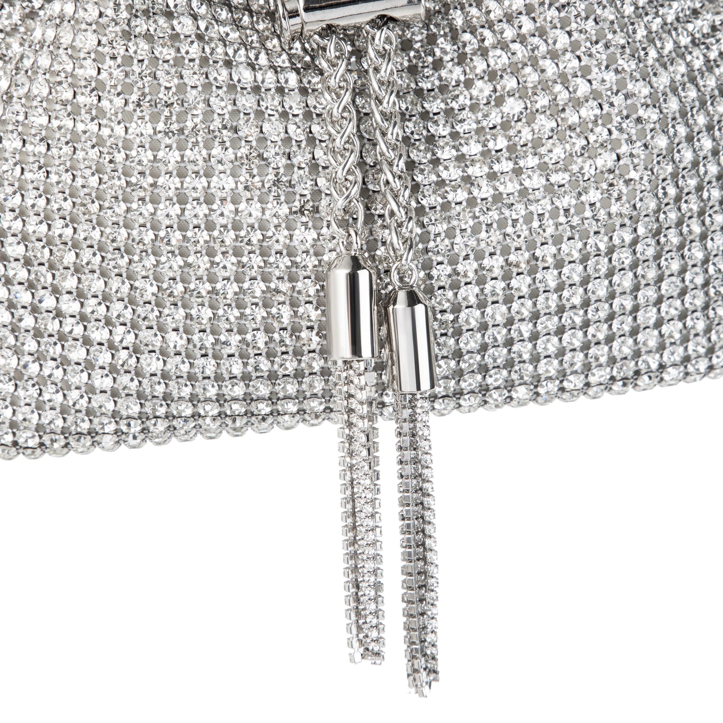 Rhinestone Tassel White Bucket