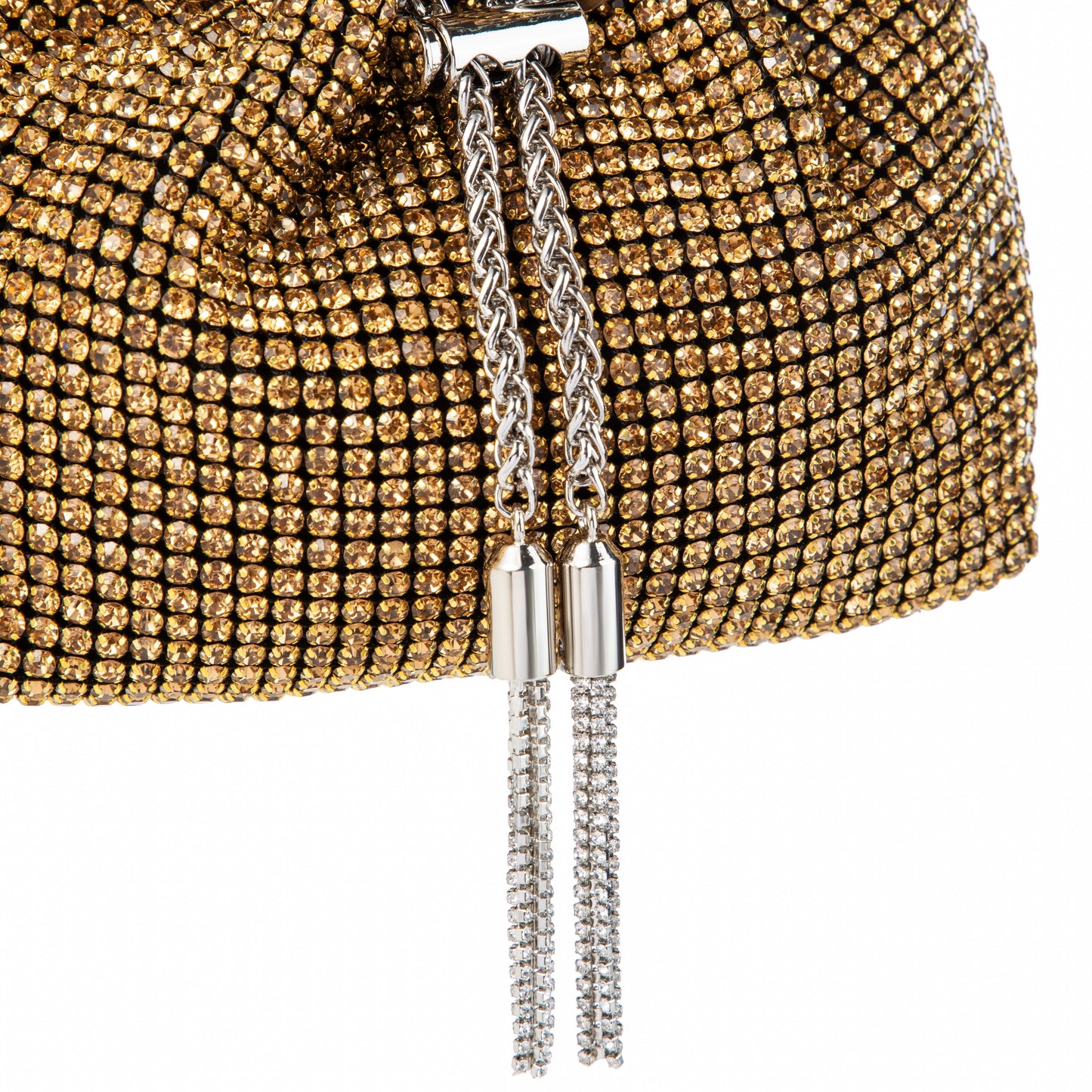 Rhinestone Tassel Brown Bucket