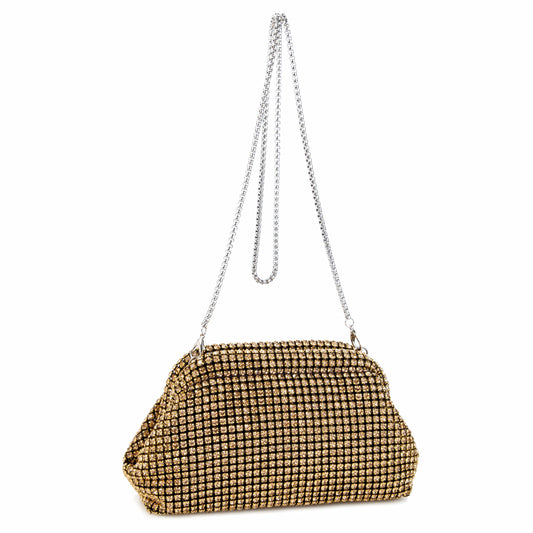 Rhinestone Brown Shoulder Bag