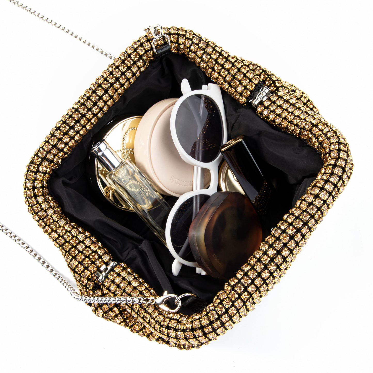 Rhinestone Brown Shoulder Bag