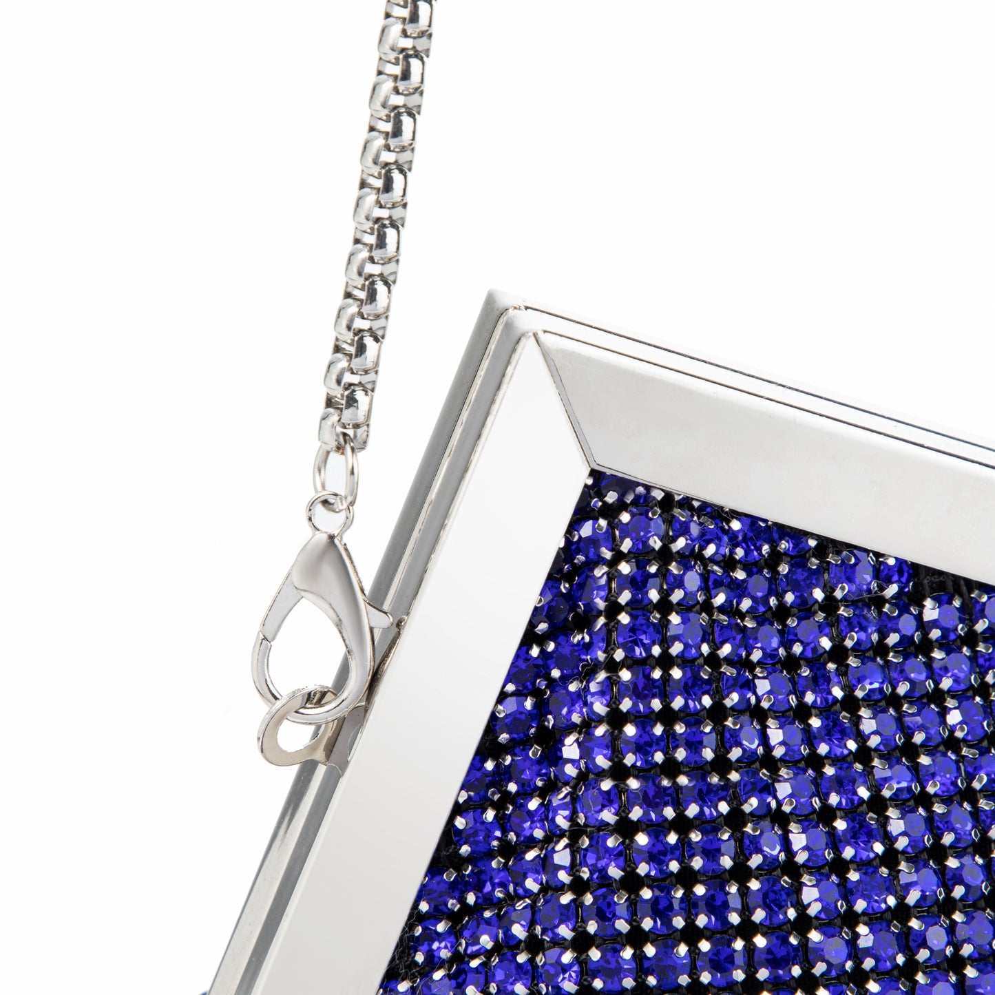 Rhinestone Angled Purple Clutch
