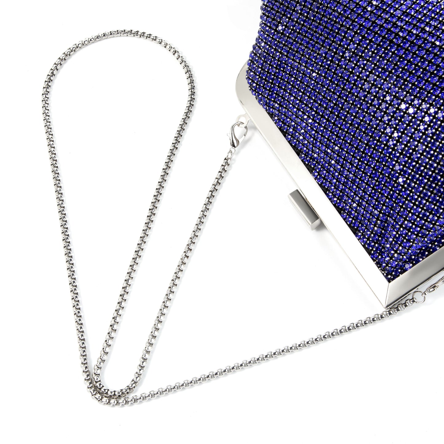 Rhinestone Angled Purple Clutch