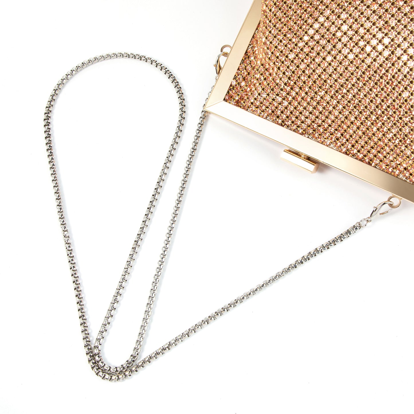 Rhinestone Angled Gold Clutch