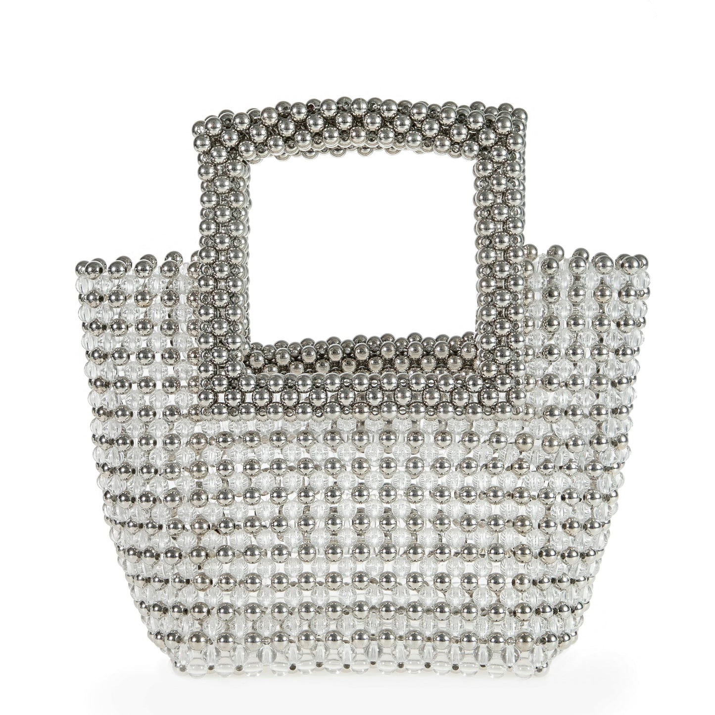 Transparent&Silver Beaded Tote
