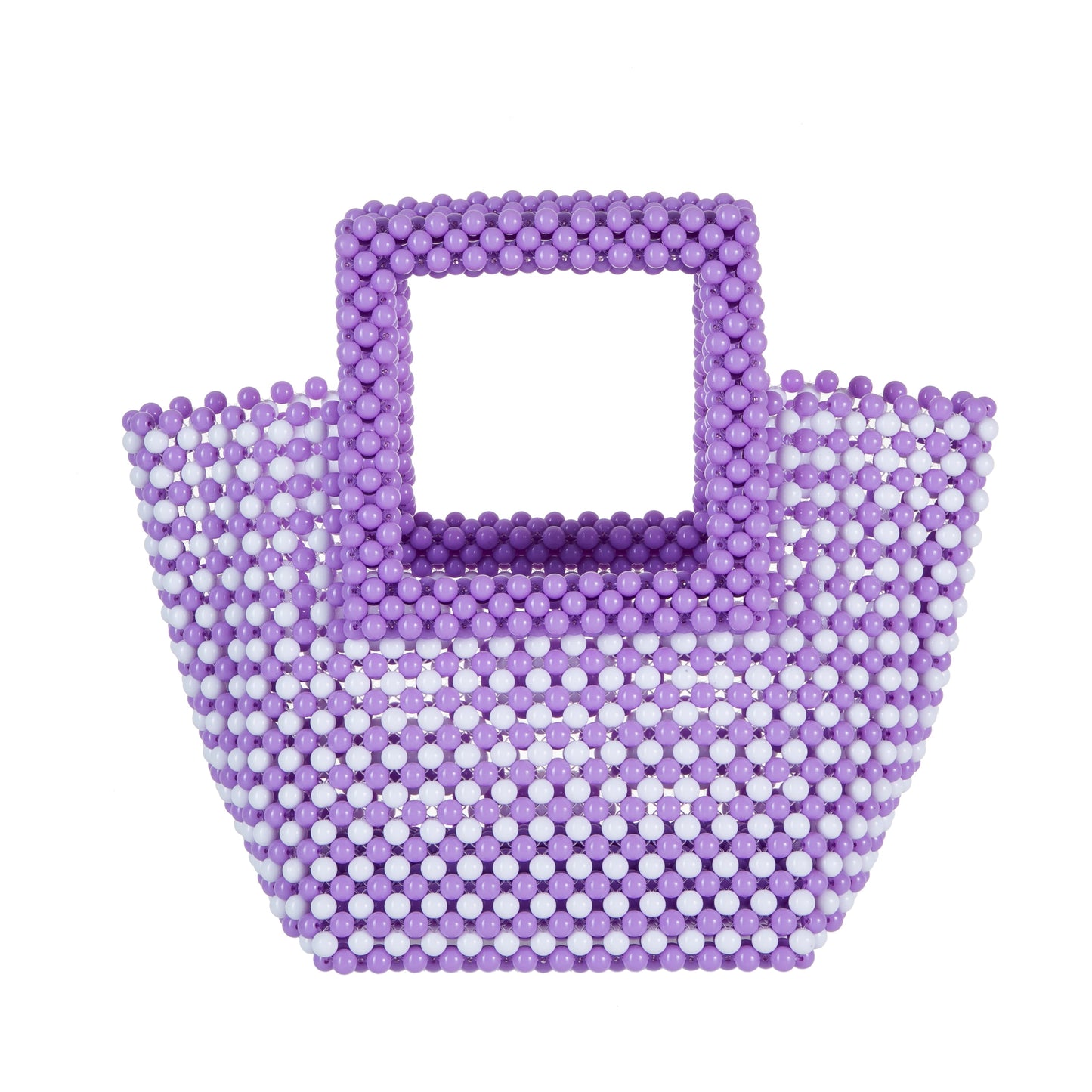 Pruple&White Beaded Tote