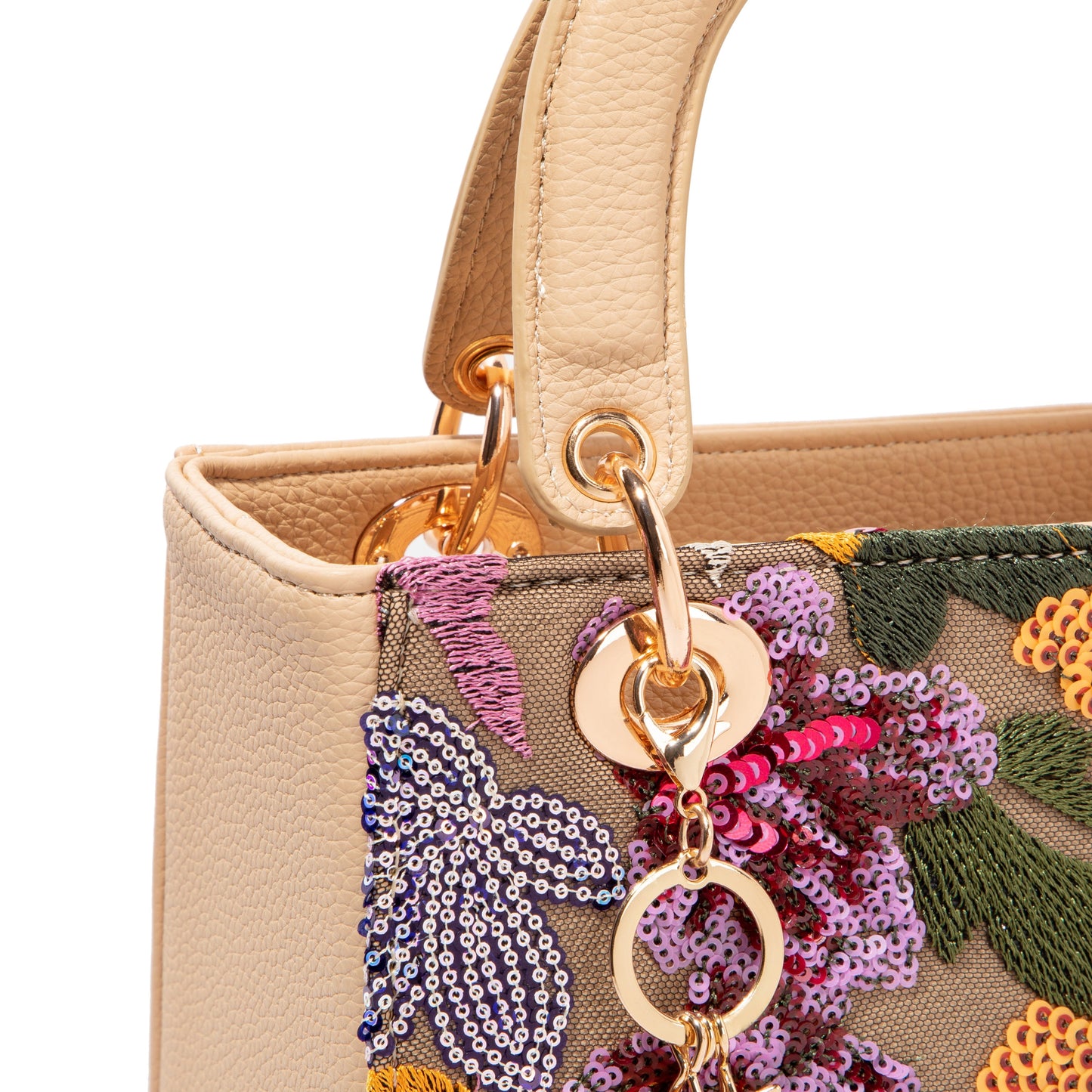 Yellow Box Sequin Leather Bag