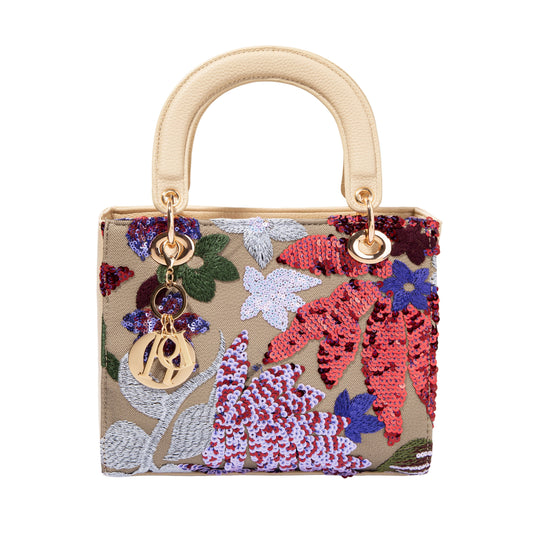 Red Box Sequin Leather Bag