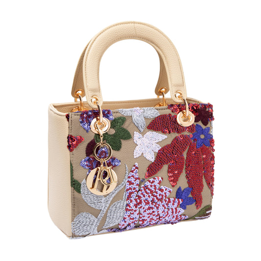 Red Box Sequin Leather Bag