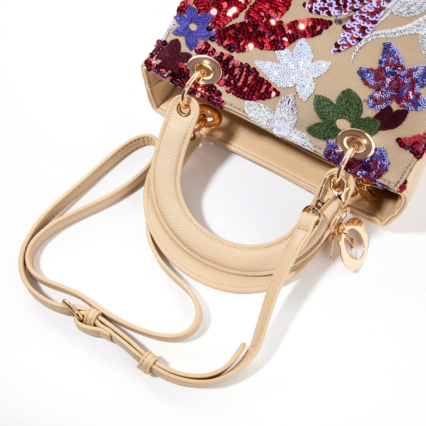 Red Box Sequin Leather Bag
