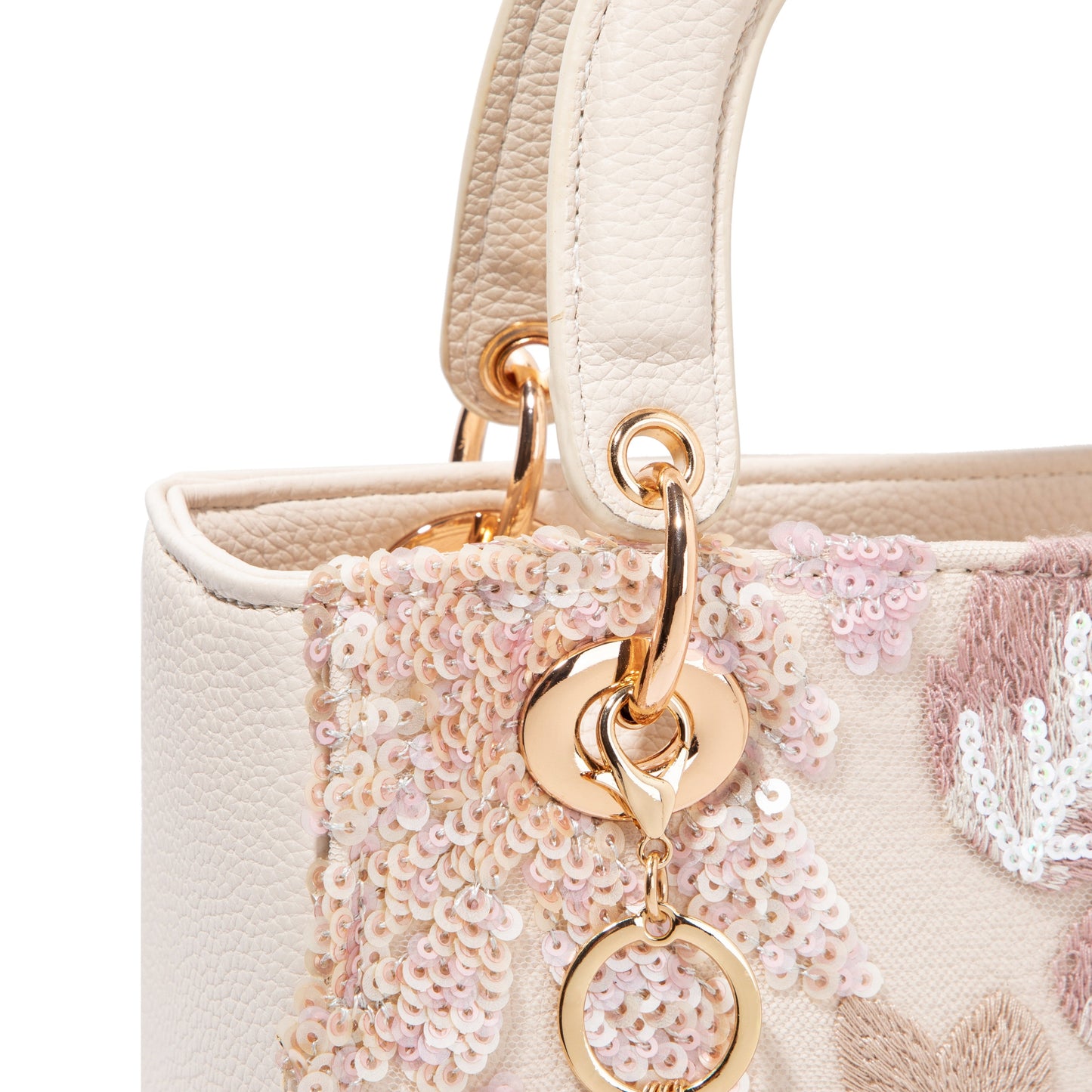 Pink Box Sequin Leather Bag
