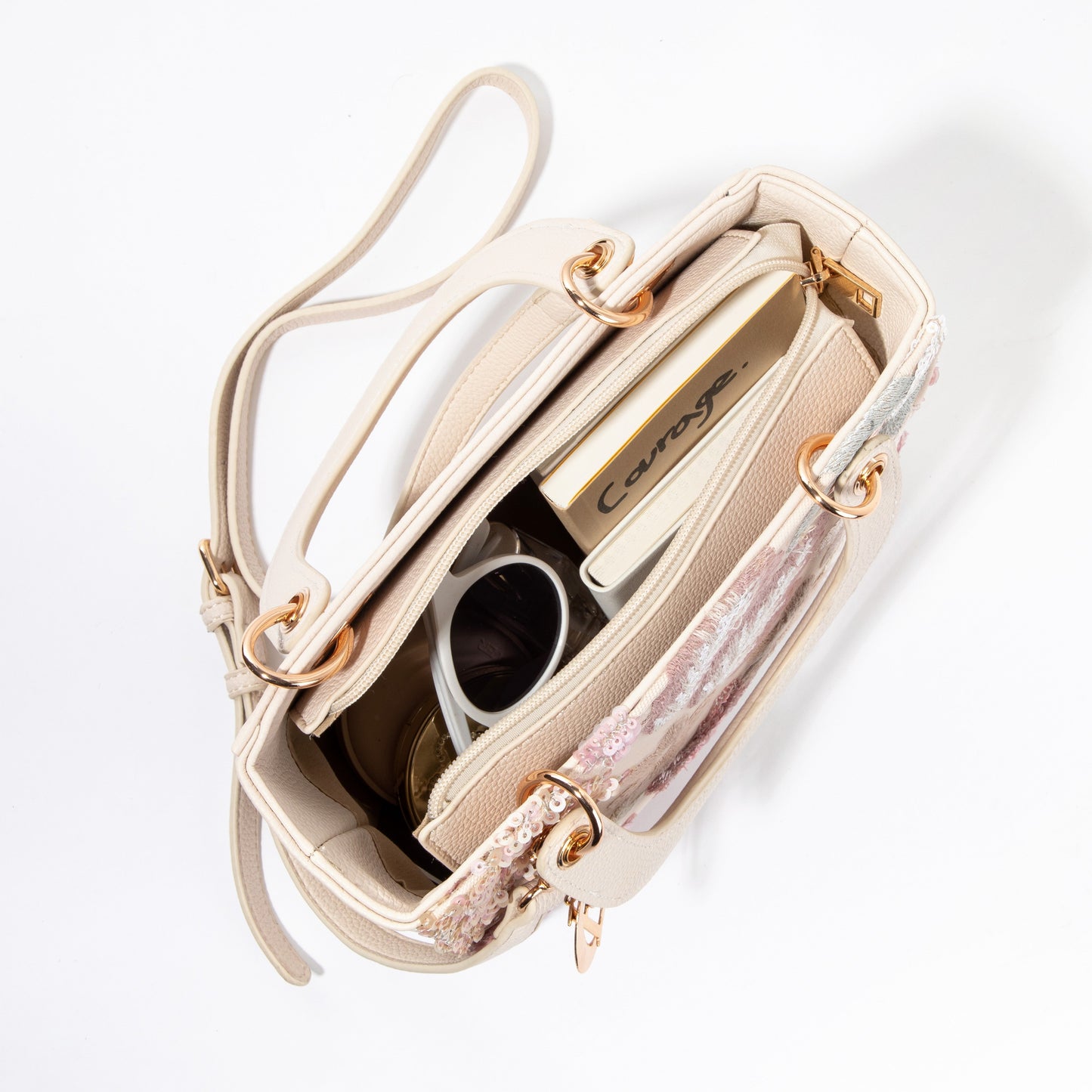 Pink Box Sequin Leather Bag