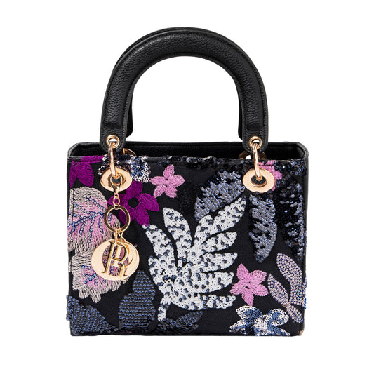 Black Box Sequin Leather Bag