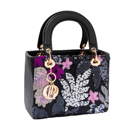 Black Box Sequin Leather Bag