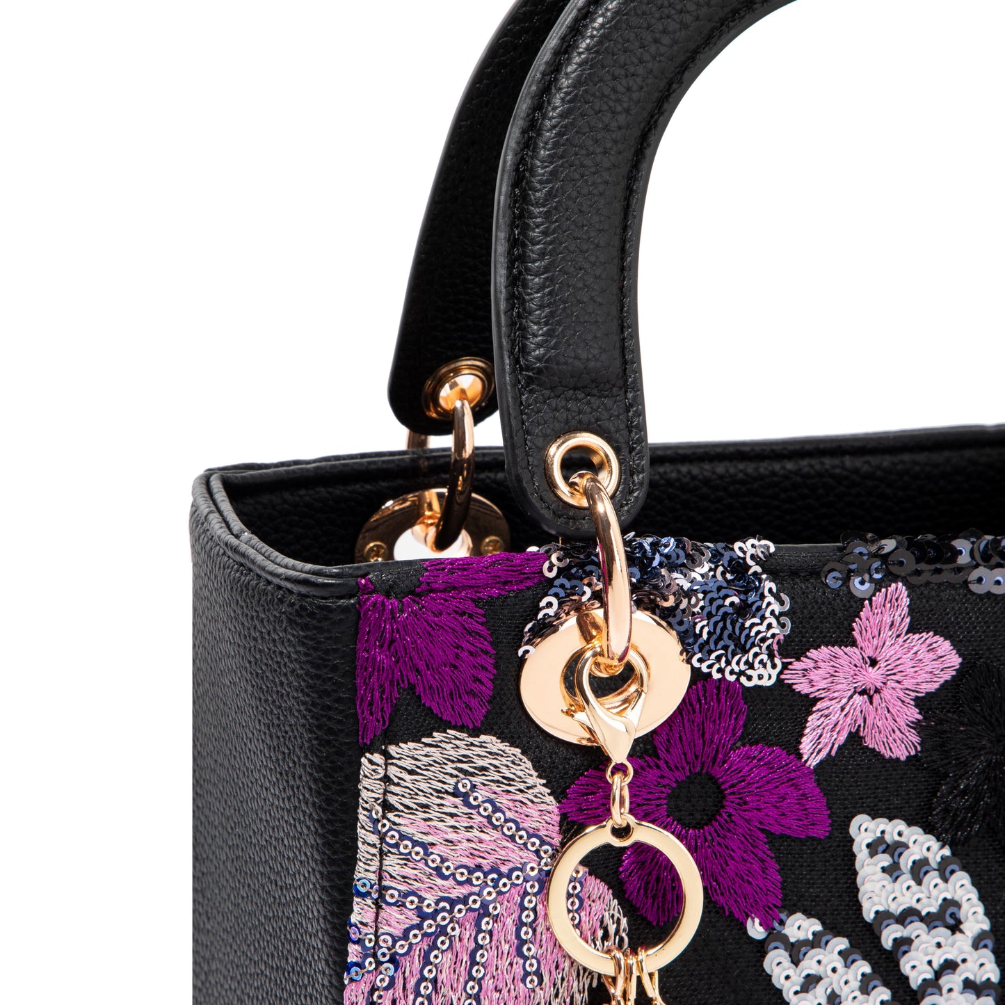 Black Box Sequin Leather Bag