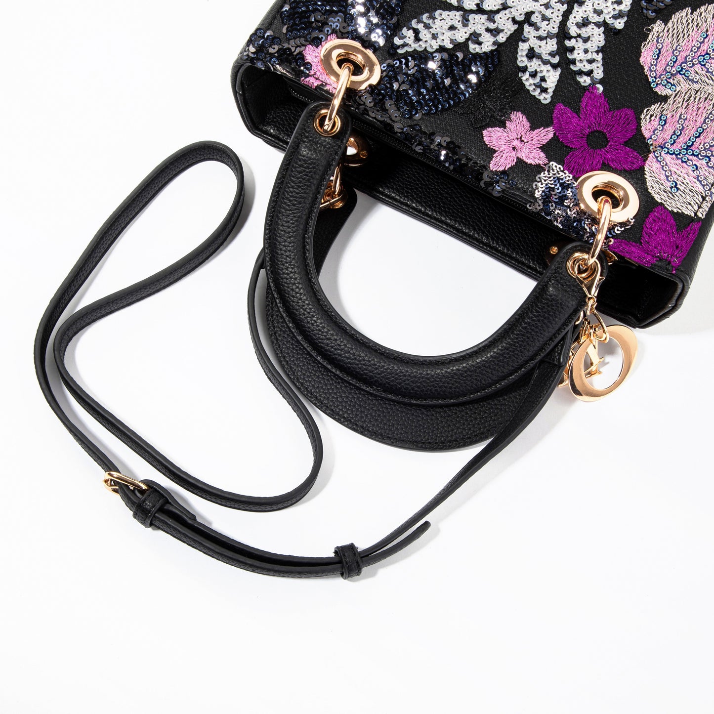 Black Box Sequin Leather Bag