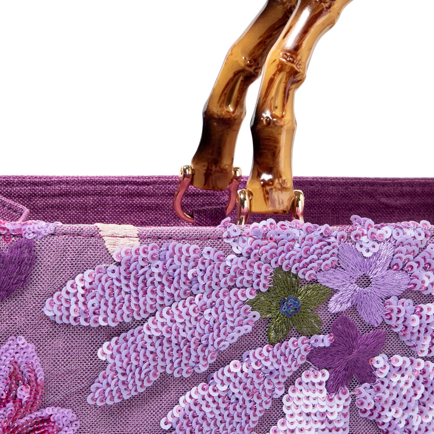Sequin Embroidered Floral Tote