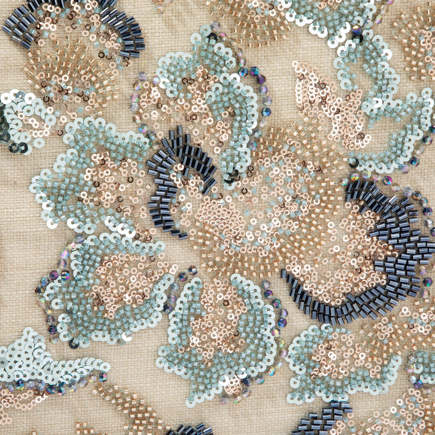 Sequin Embroidered Floral Tote