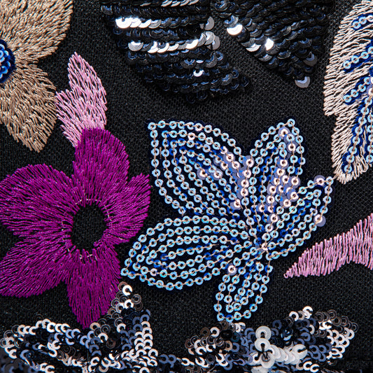 Black Floral Sequin Shoulderbag