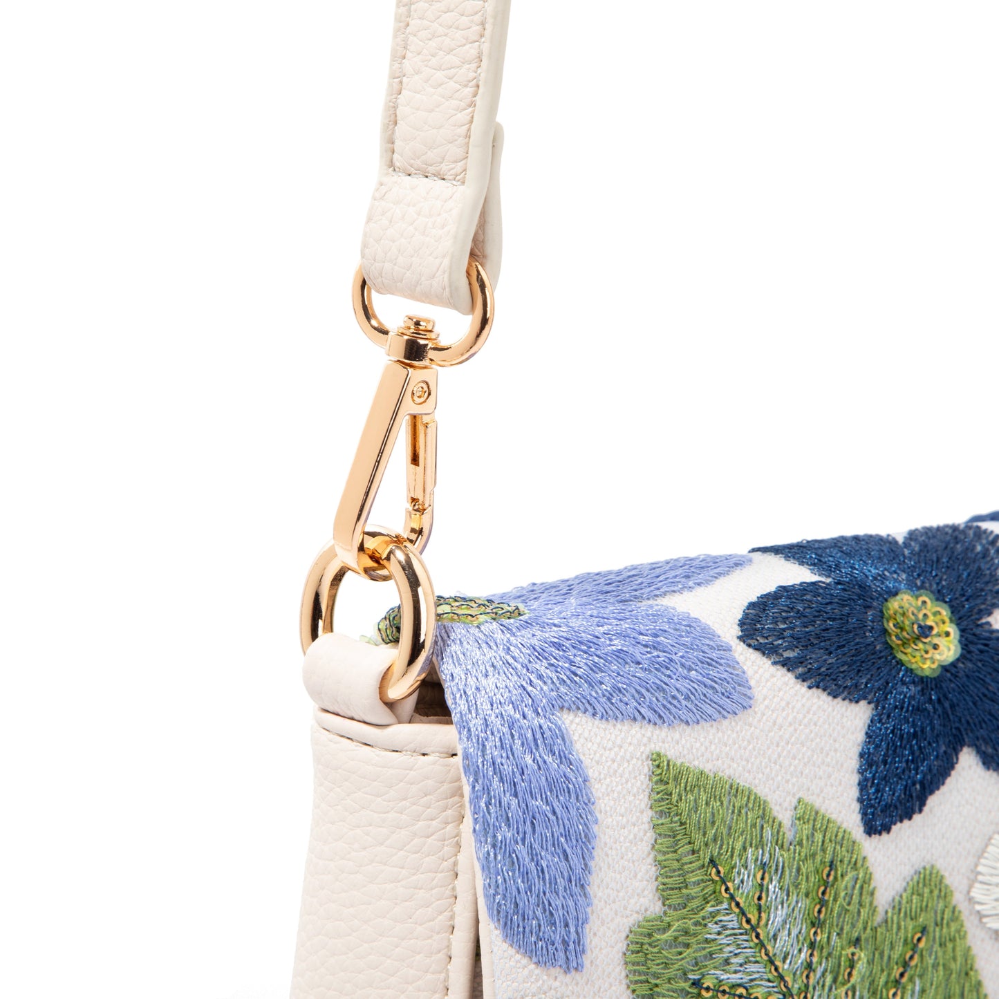 White Floral Flap Shoulderbag