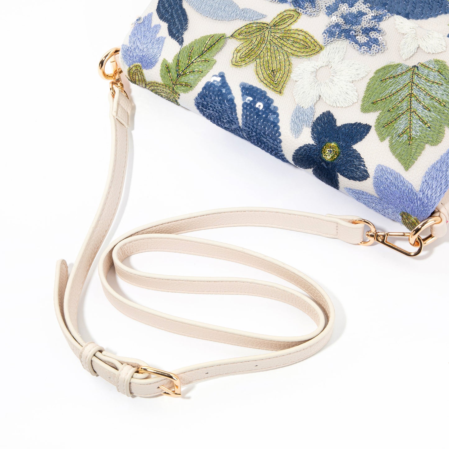 White Floral Flap Shoulderbag