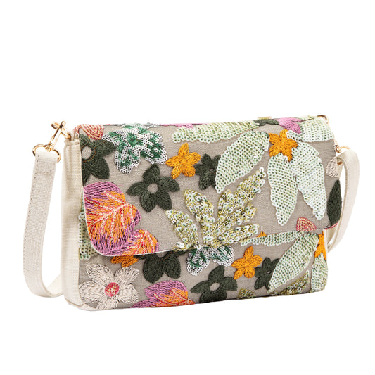 Off-White Floral Flap Shoulderbag