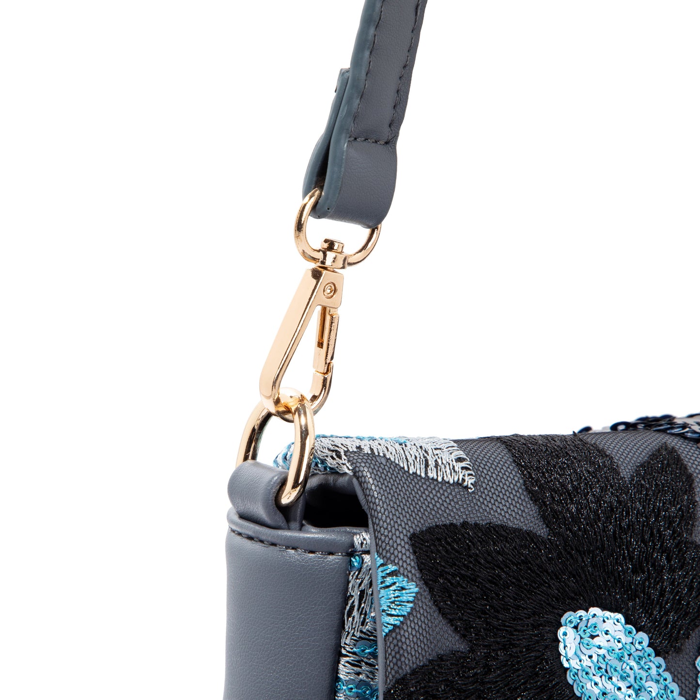 Blue Floral Flap Shoulderbag