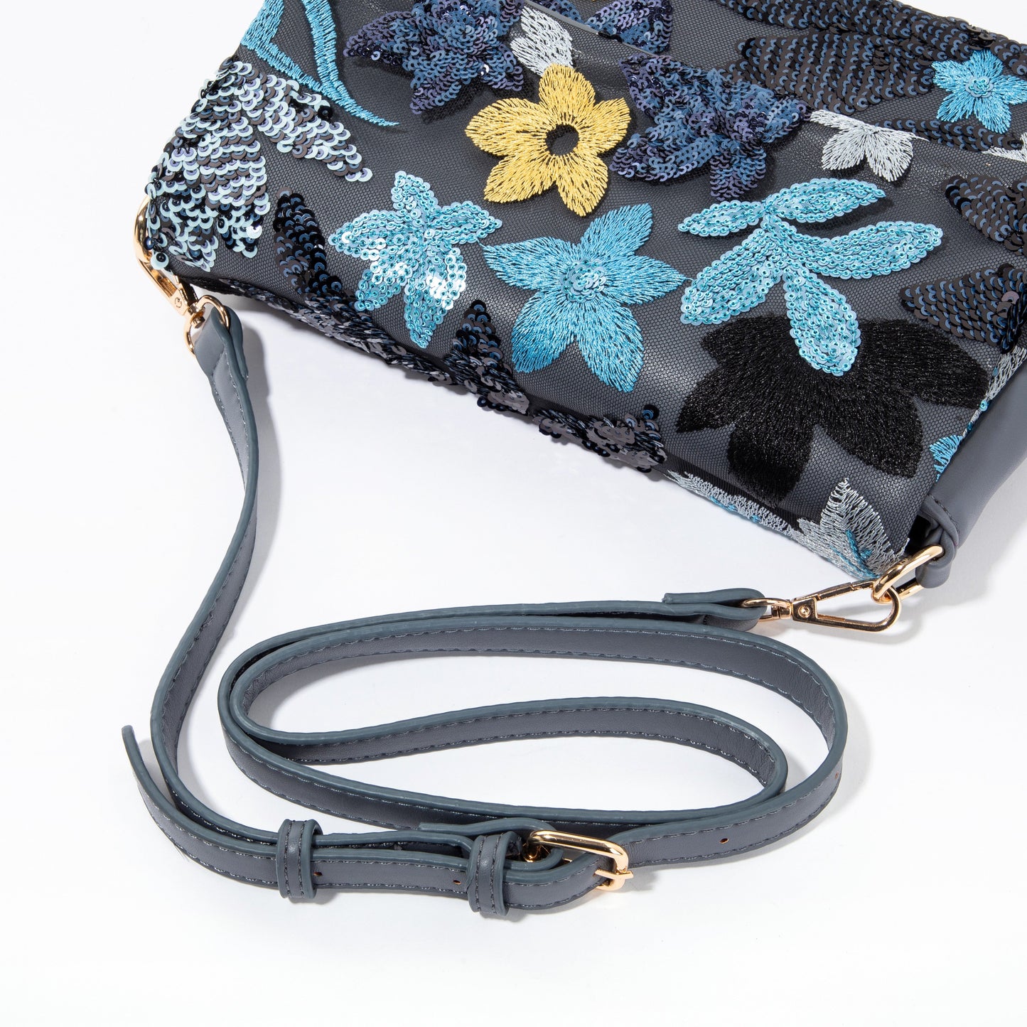 Blue Floral Flap Shoulderbag