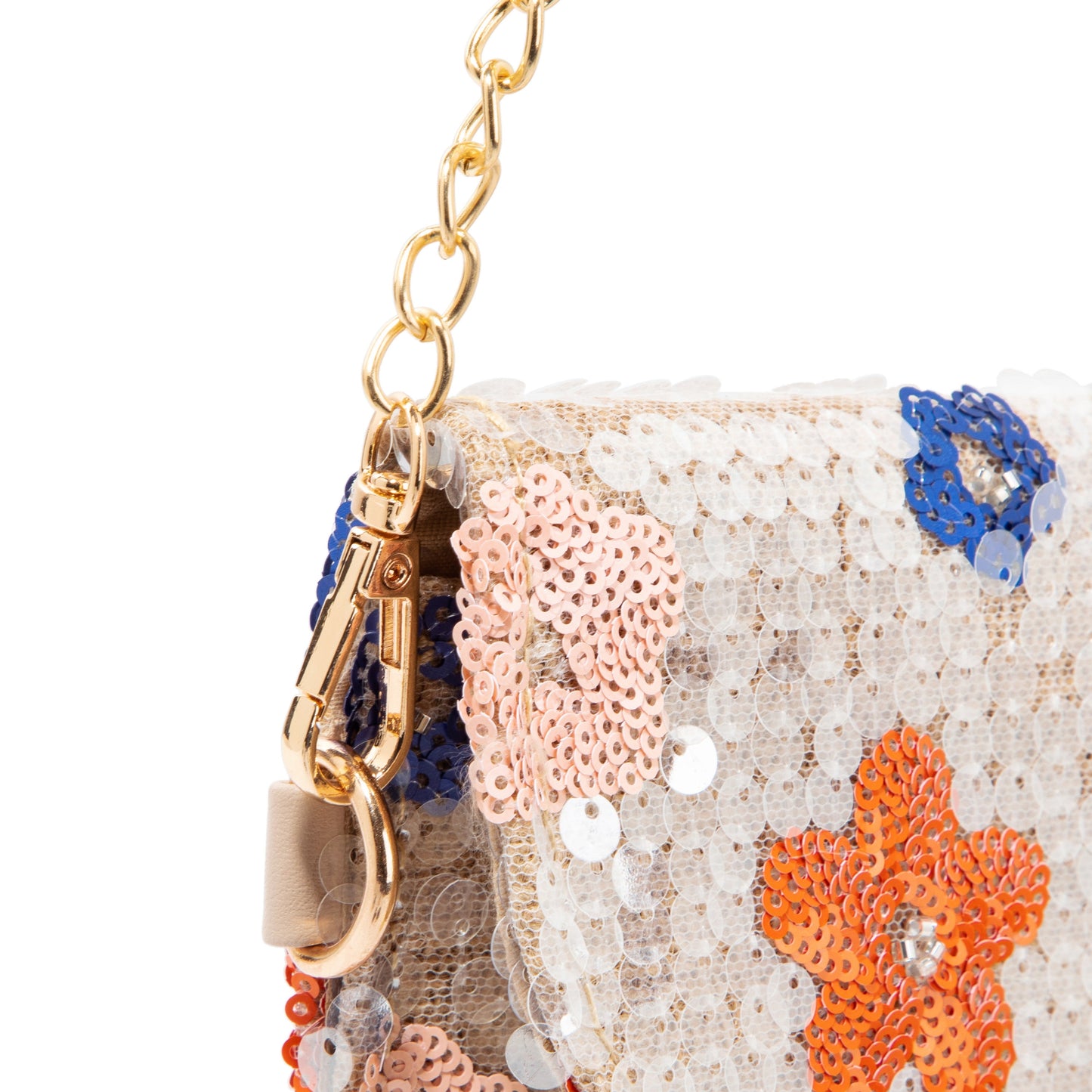 Flower Embroidered Linen Envelope Bag