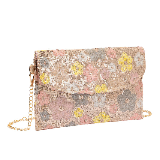Sakura Embroidered Linen Envelope Bag