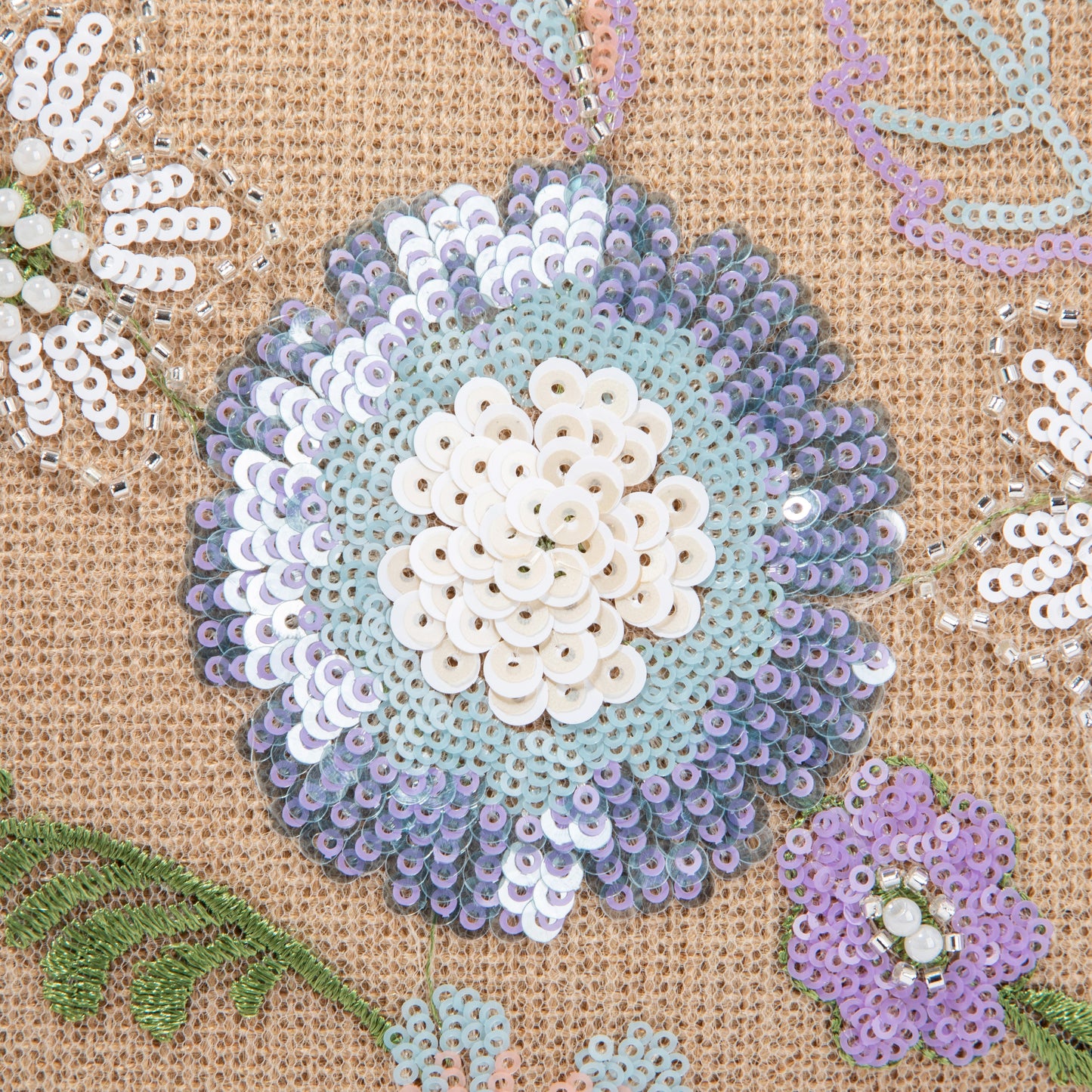 Floral Embroidered Linen Envelope Bag