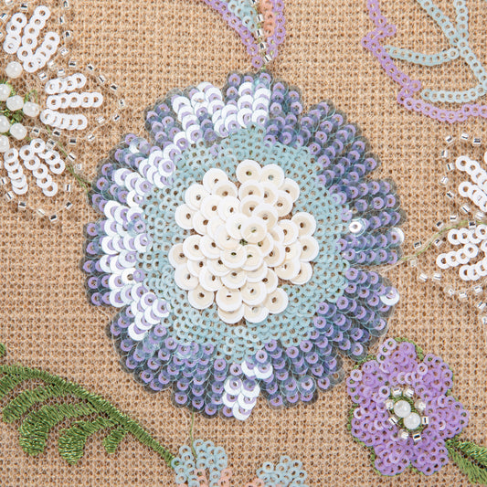 Floral Embroidered Linen Envelope Bag