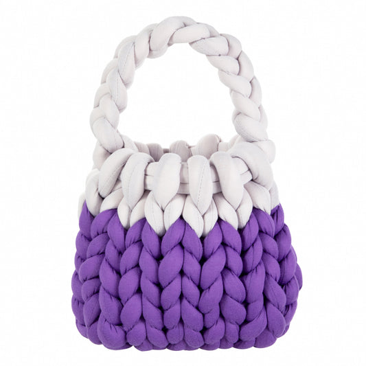 Color-Block Velvet Bag