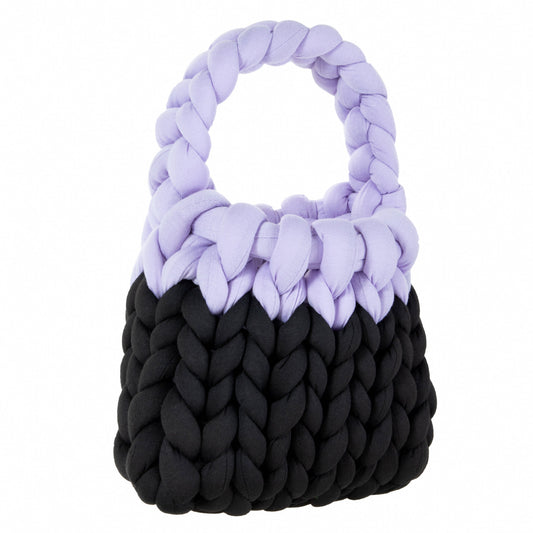 Color-Block Velvet Bag