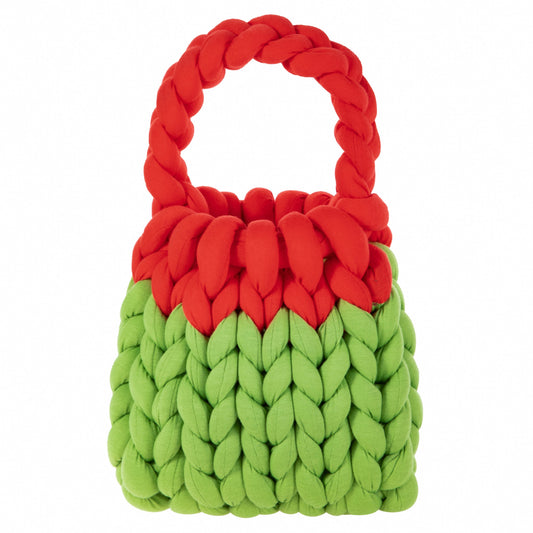 Color-Block Velvet Bag