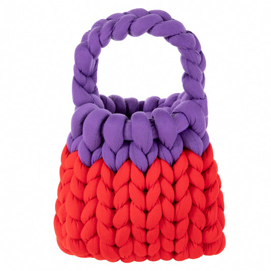 Color-Block Velvet Bag