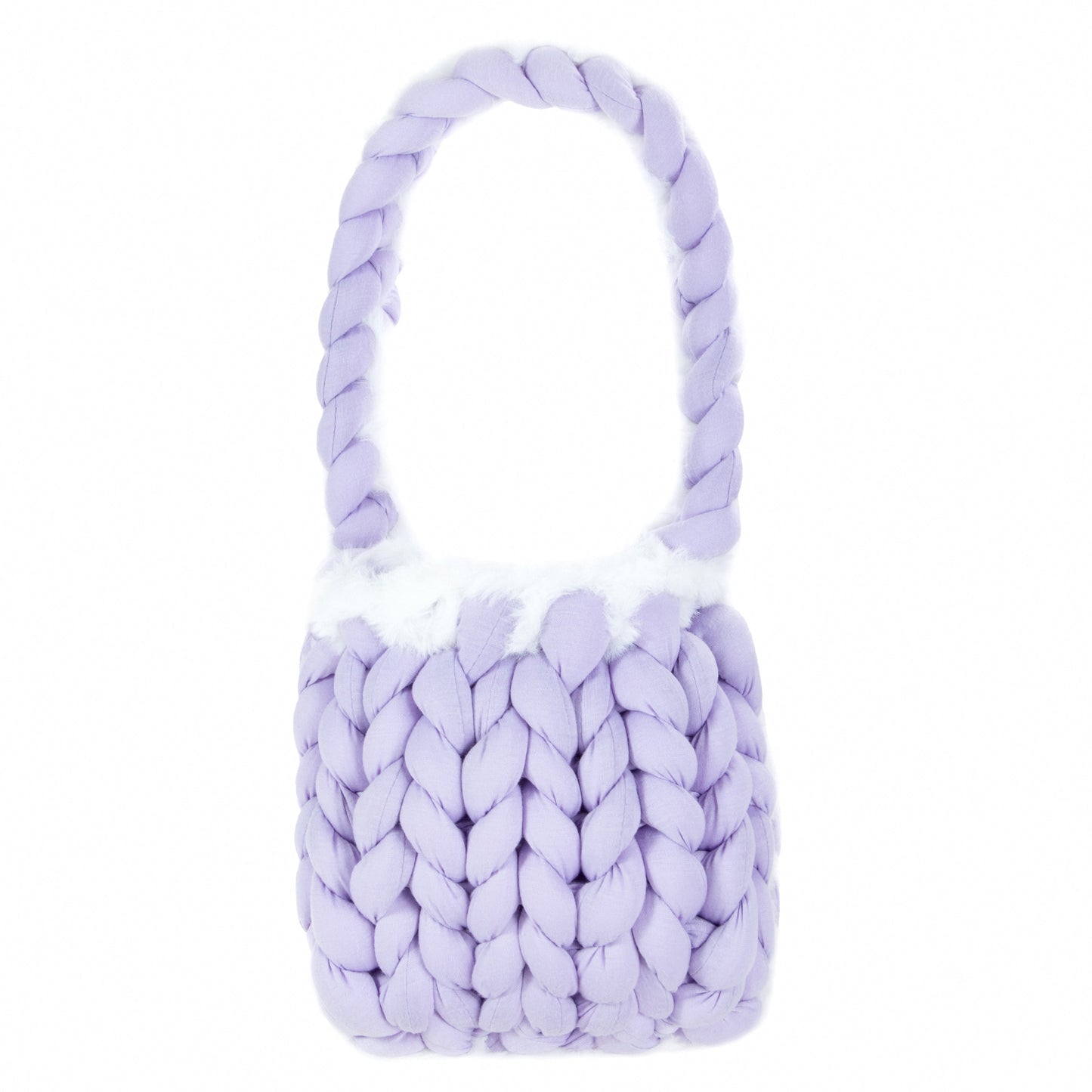 Velvet Handwoven Tote with Feather Trim