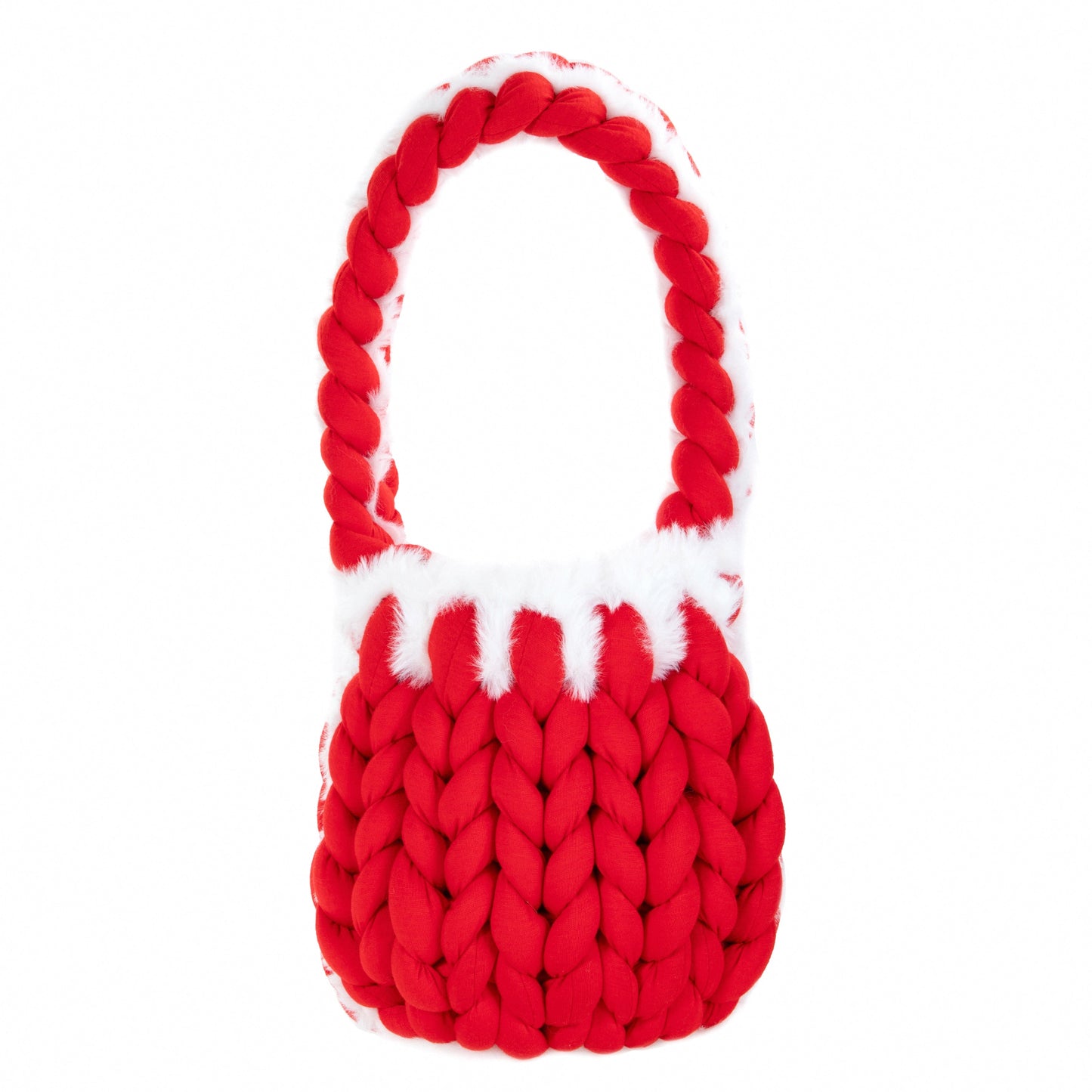 Velvet Handwoven Tote with Feather Trim