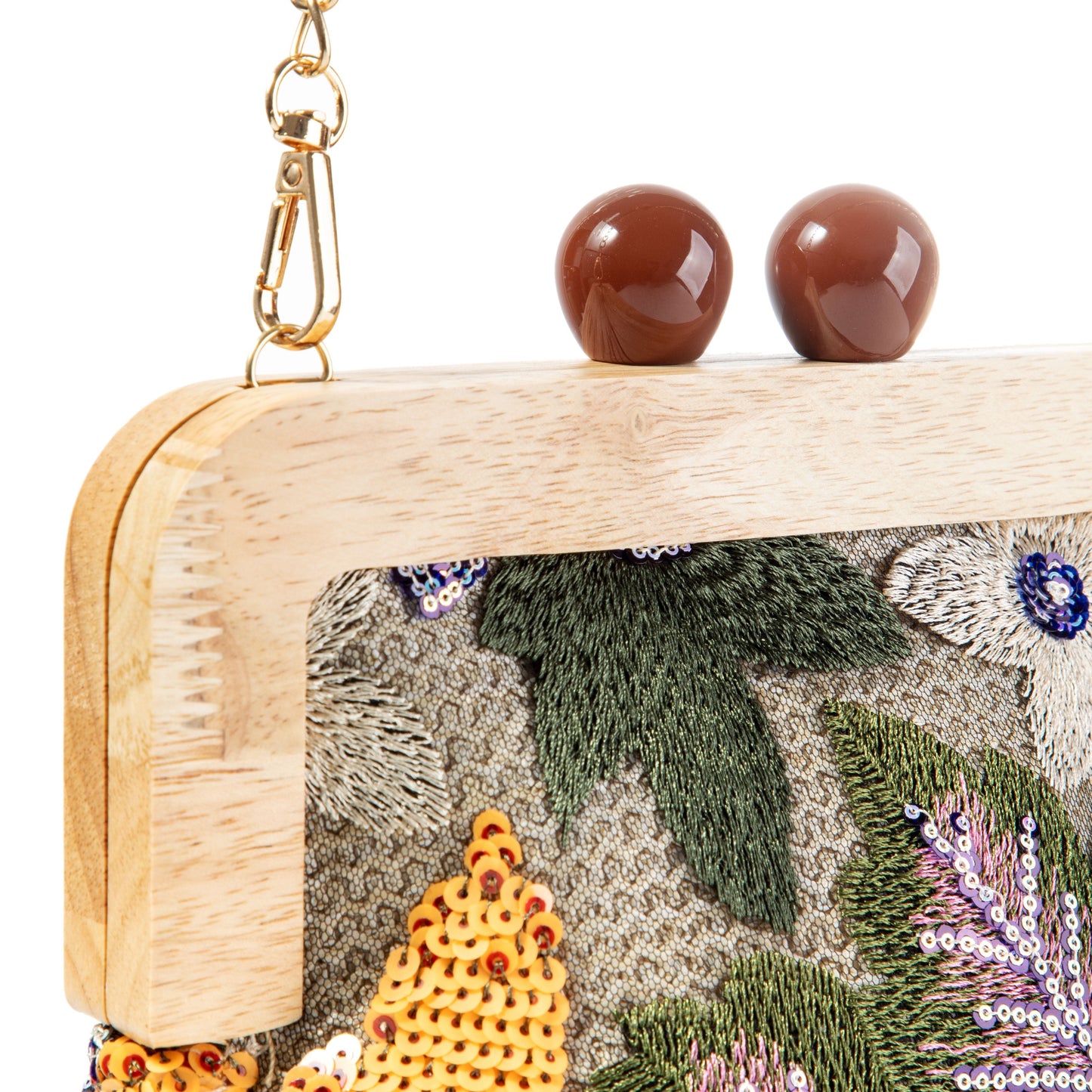 Sequin Embroidered Floral Purse