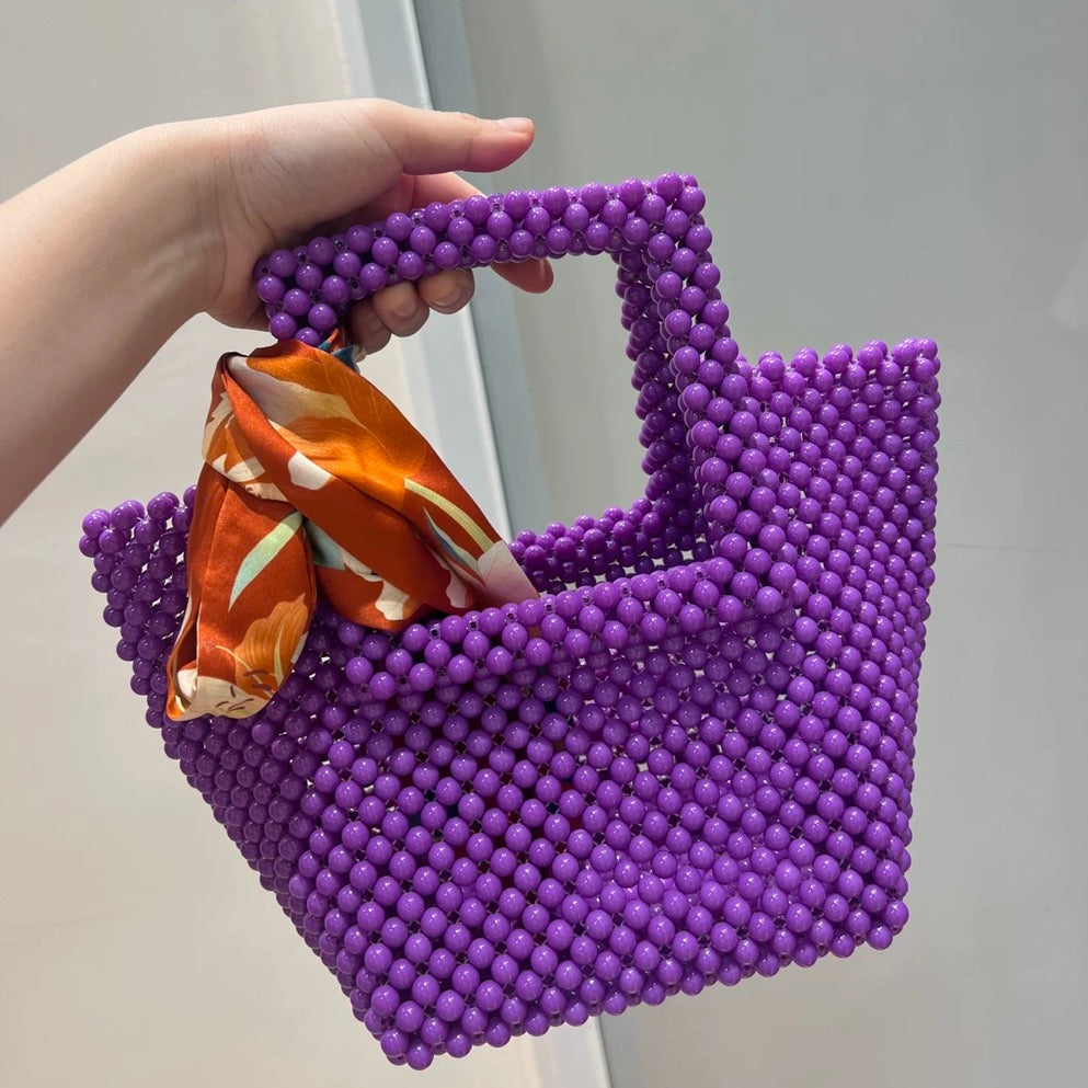 Purple Beaded Tote