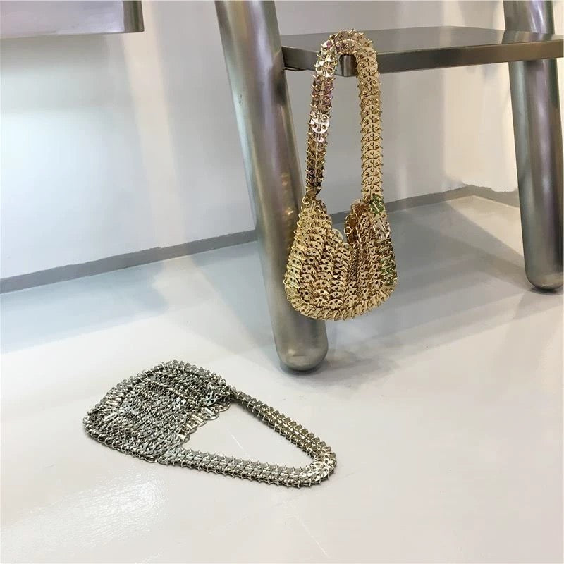Gold Metal Disc Handbag