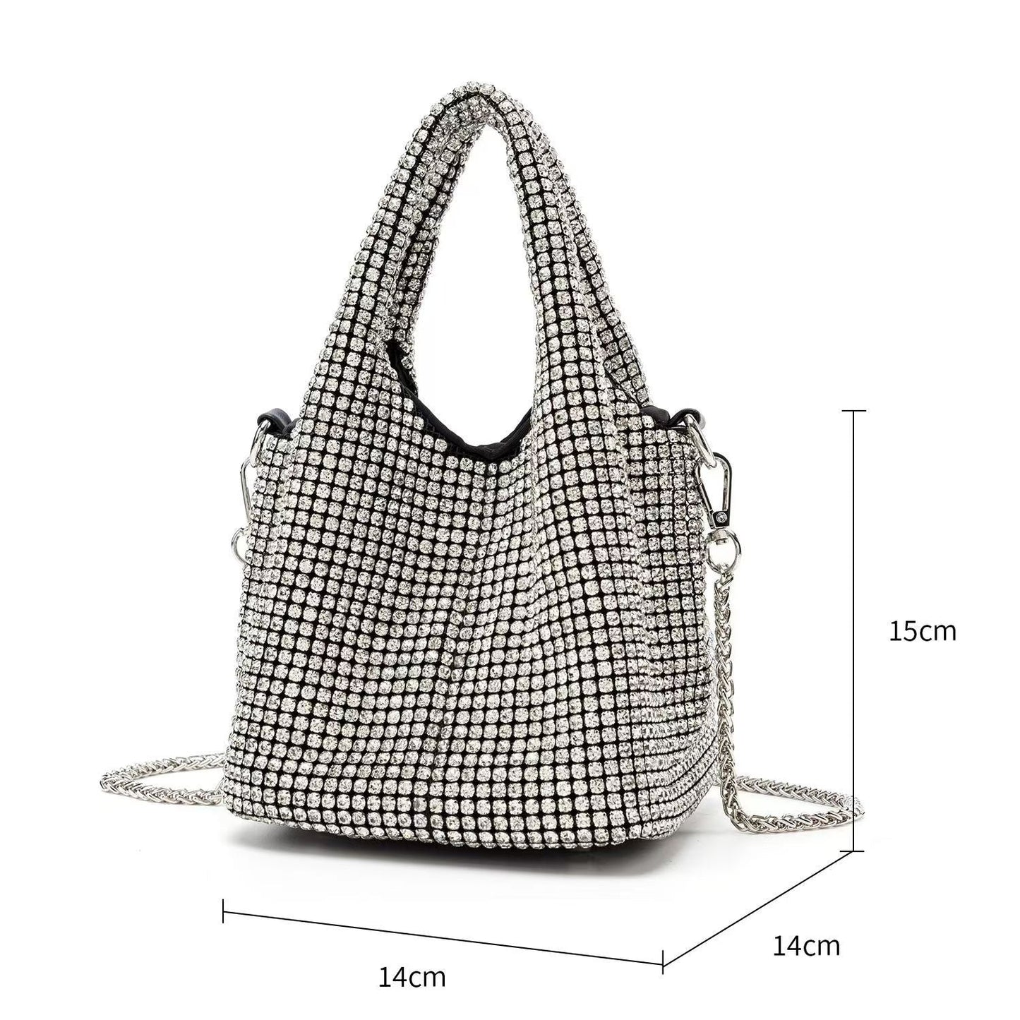 Rhinestone Gradient Silver Tote