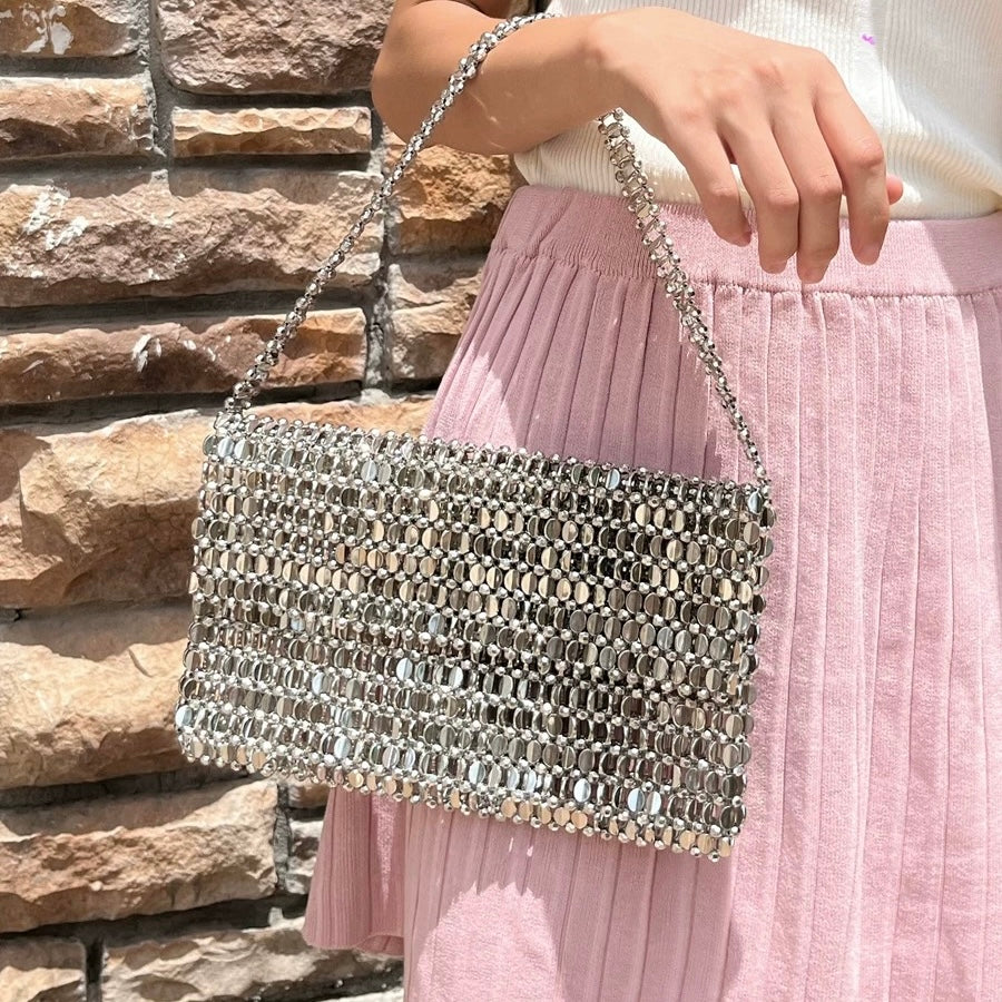 Vintage Silver Sequin Handbag