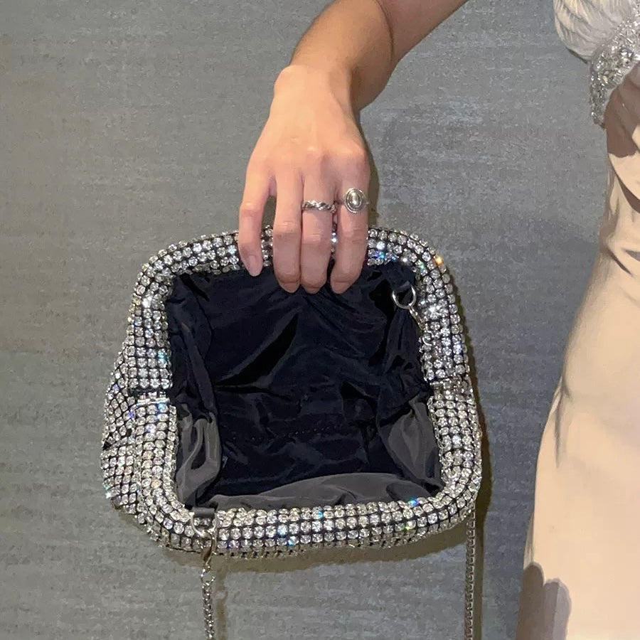 Rhinestone Silver Shoulder Bag