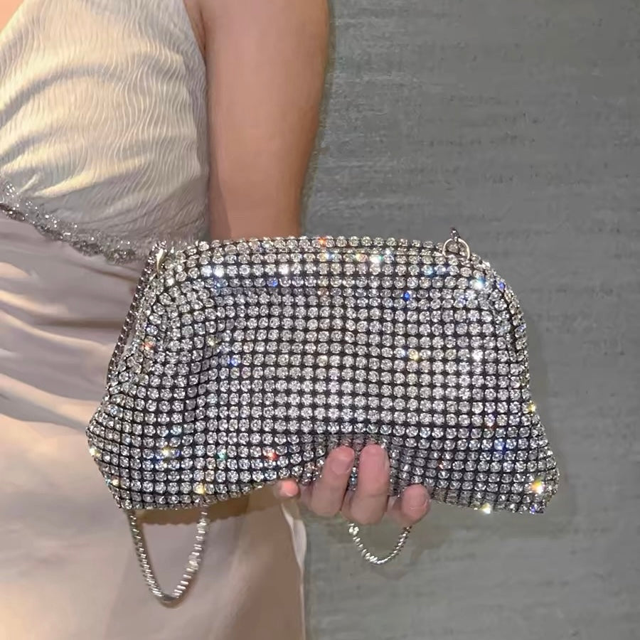 Rhinestone Silver Shoulder Bag
